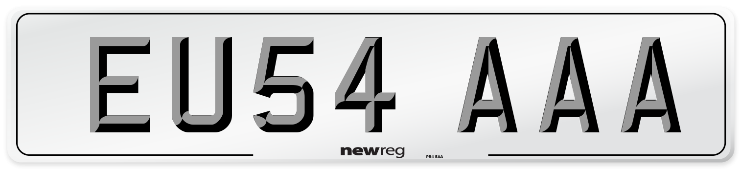 EU54 AAA Number Plate from New Reg
